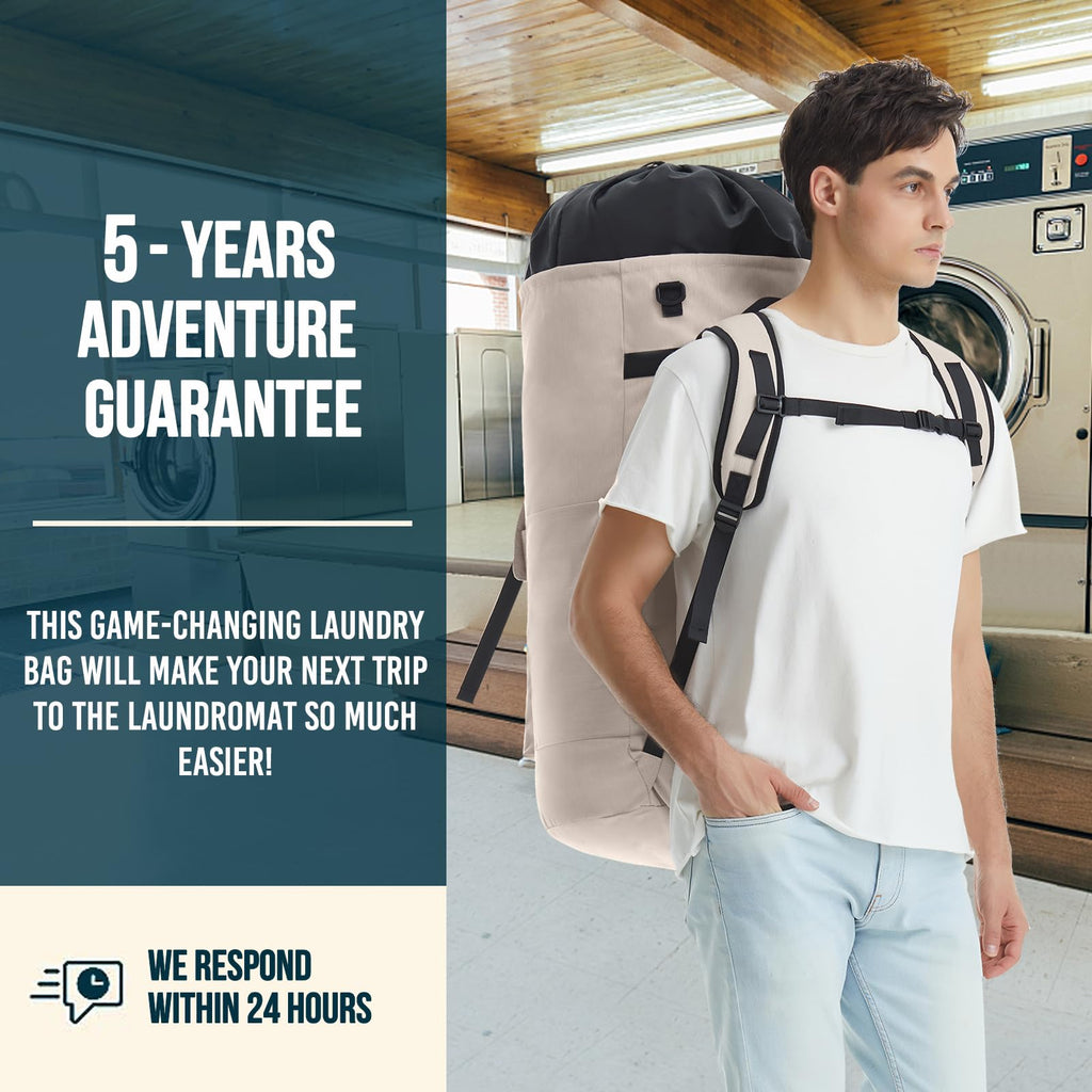 Laundry Bag Extra Large 115L, Laundry Backpack Bag, Laundry Bags Extra Large Heavy Duty, Laundry Bag with Straps, Clothes Hamper Bags with 4 Pockets, College Laundromat Backpack for Dorm Room