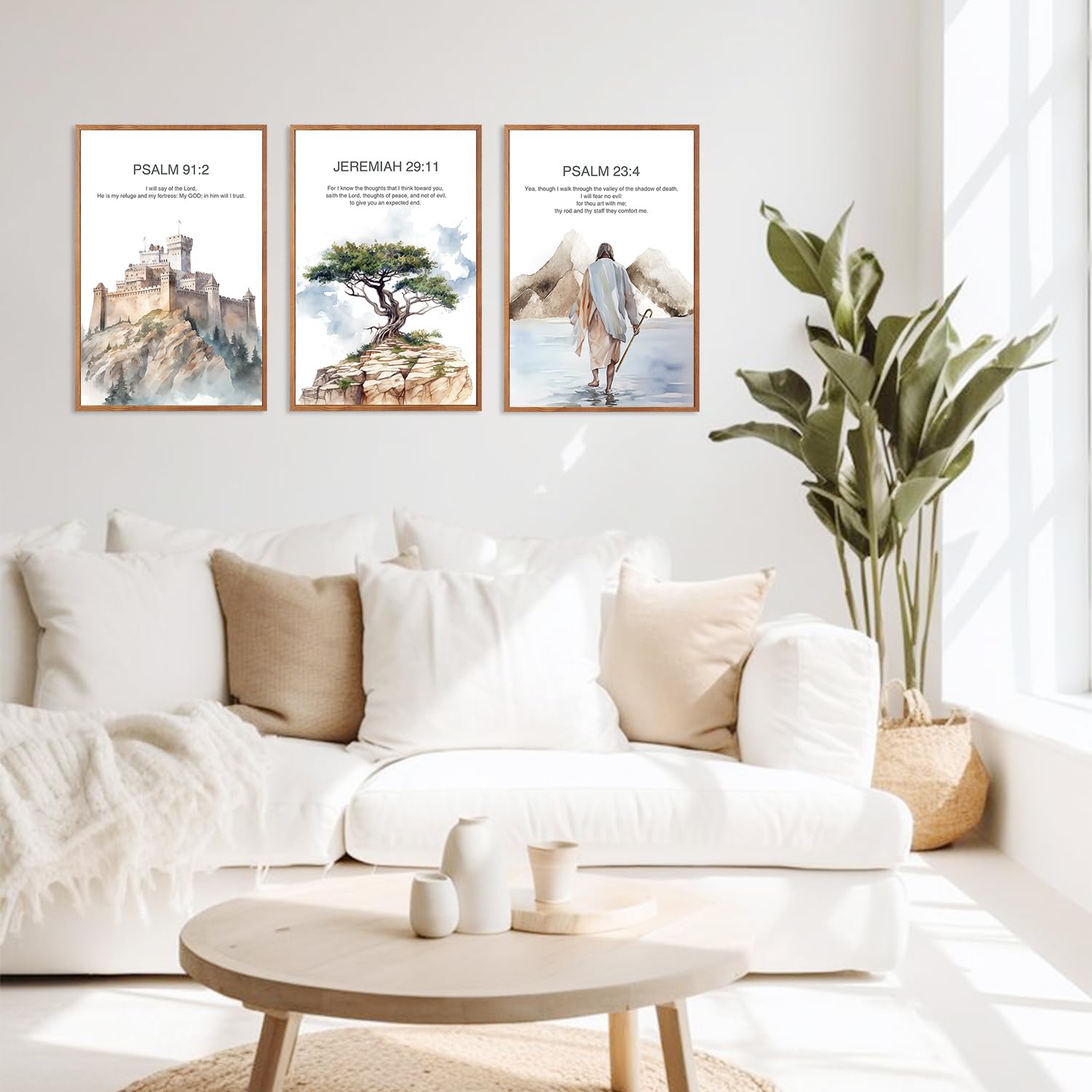 CHDITB Abstract Modern Framed Canvas Wall Art Set, Contemporary Artwork for Home Decor, Neutral Pastel Illustration Wall Painting, Nordic Minimal Zen Art Prints for Living Room Office-16 x24 x3