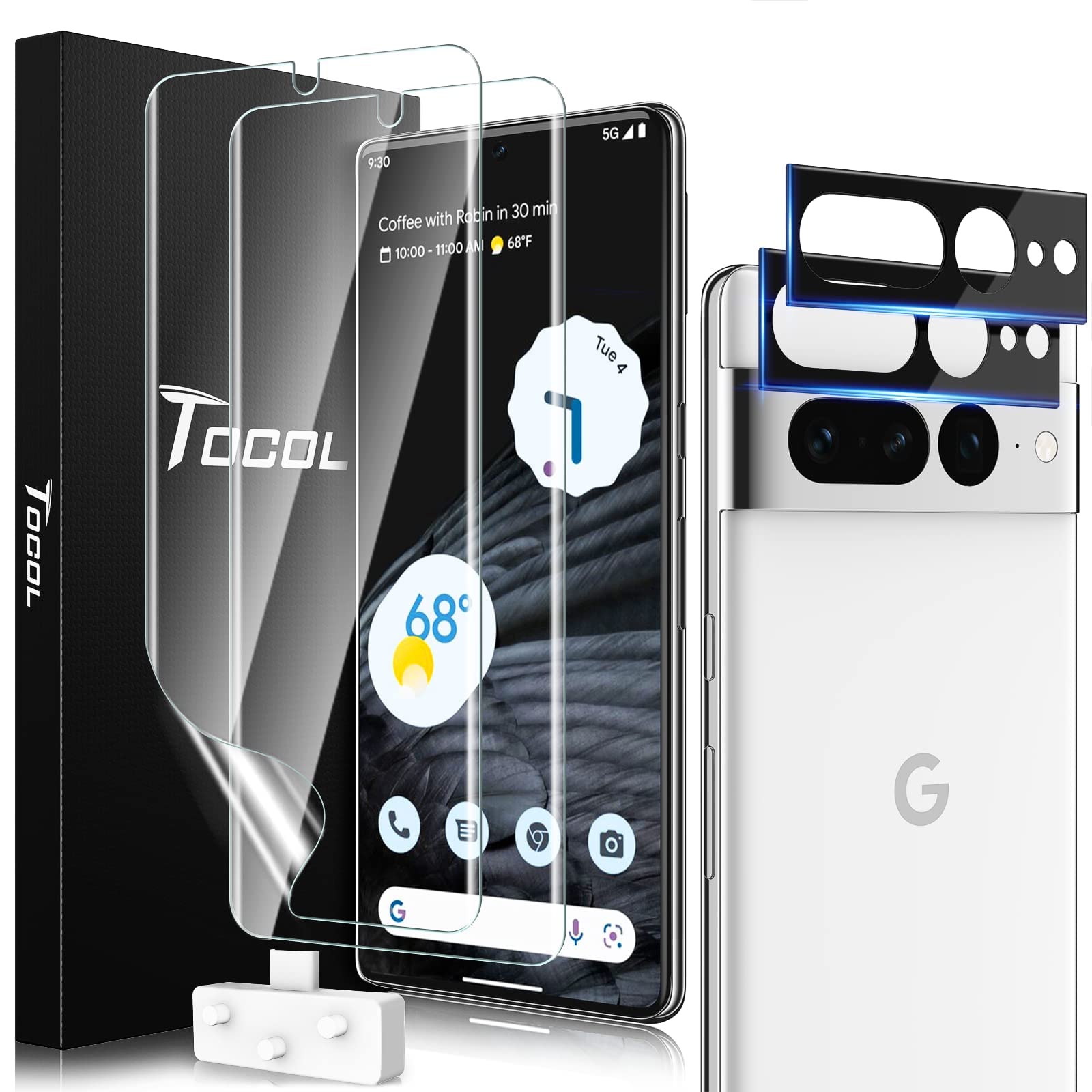 TOCOL [3 Pack] Compatible for Google Pixel 6 5G 6.4'' Tempered Glass Screen Protector & Glass Camera Lens Protector, Case Friendly, Anti-Scratch [Alignment Tool] [Fingerprint Unlock]