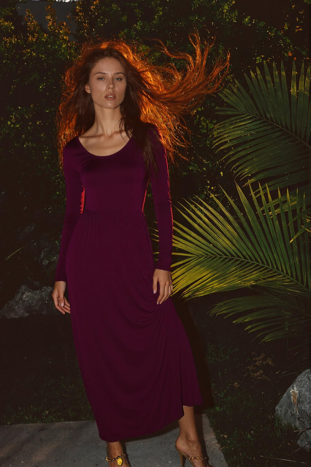 EUOVMY Women's Long Sleeve Loose Maxi Dresses Casual Long Dresses with Pockets