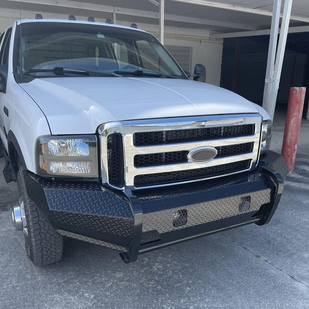 HECASA Front Grille Compatible with 1999-2004 Ford Super Duty F-250 F-350 Excursion (New Front Chrome Grille) 2006 Style W/Detachable Mesh Insert