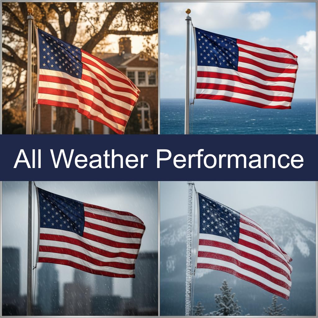 2x3 American Flags for Outside | 100% Made in USA American Flag 2x3, US Flag with Heavy Duty Nylon Built for Outdoor Home and Boat, Embroidered Stars, Sewn Stripes plus Quadruple Stitching on Fly End