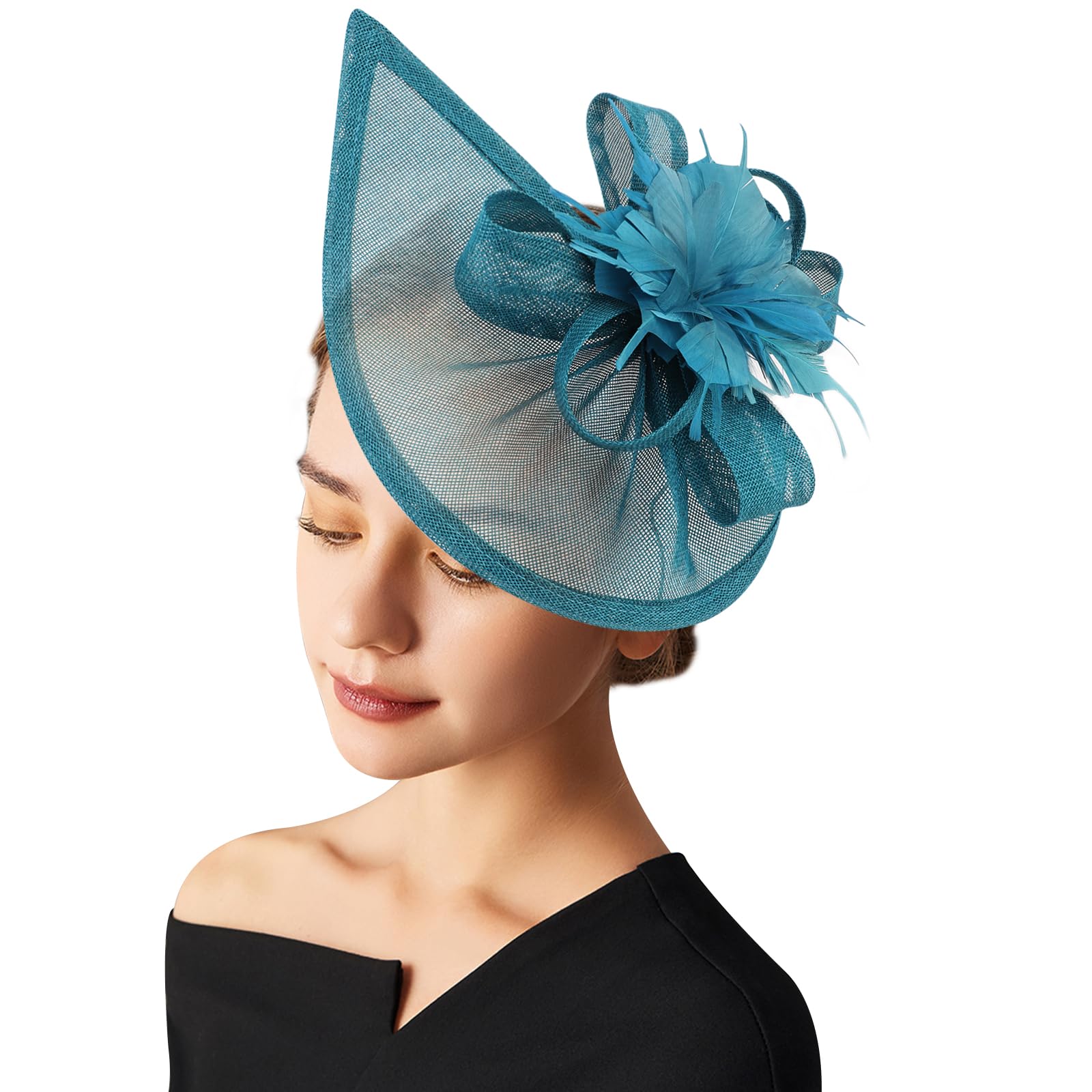 AQOKKA Women Fascinators Hats Flower Fascinators with Headband and Clip Tea Party Headwear for Women and Girls