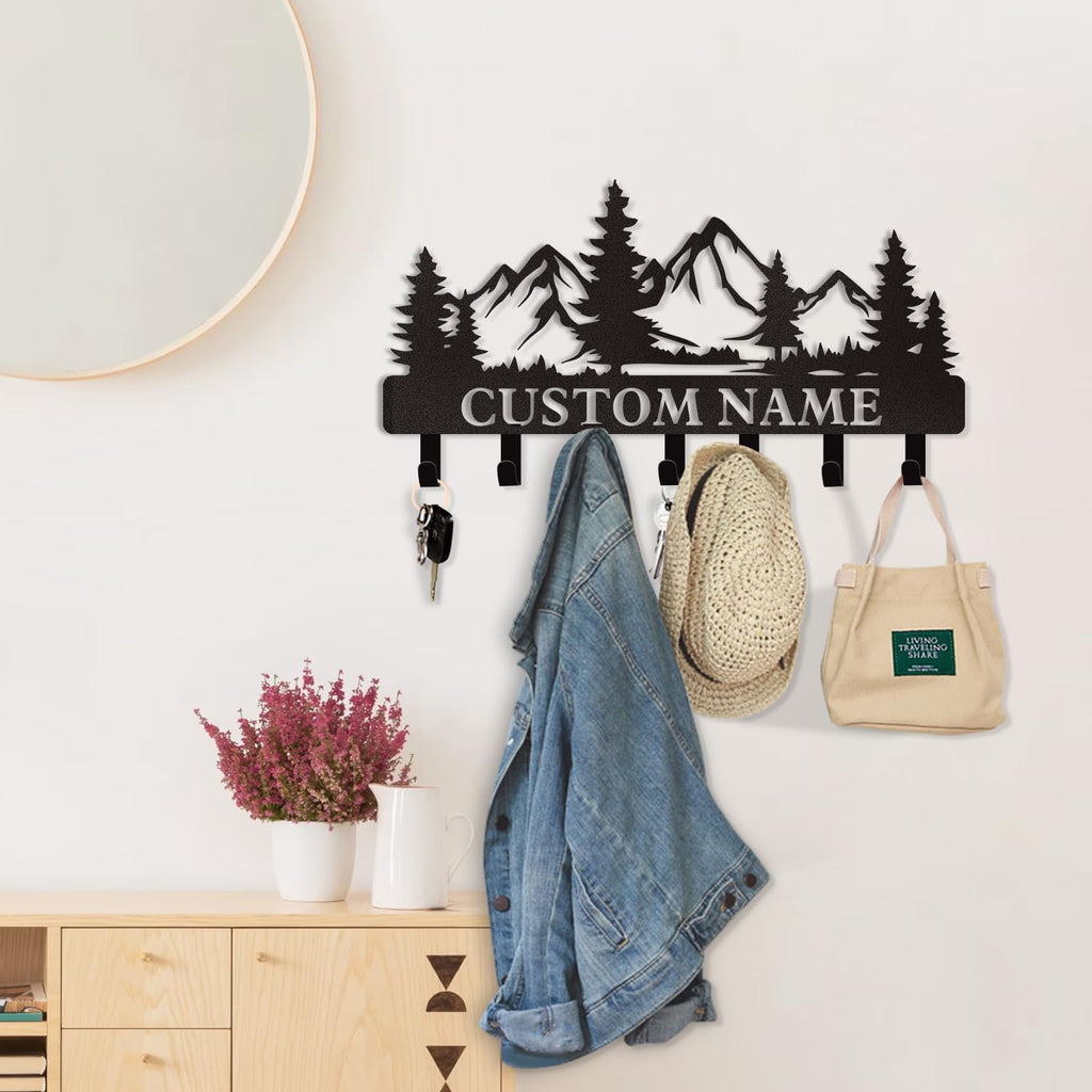 Dyoart Personalized Couple's Name Key Rack, Wall Mounted Metal Key Holder for Housewarming Gifts,ignent Bedding