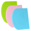 SURDOCA Dough Scraper Bench Scraper - 3P 4.7x3.7" Plastic Flexible Bowl Scraper, Sharp Edge & Angles Cake Scraper. Non-Slip Bakeware Decorating Tools Sculpting & Modeling Tools - Blue+White+Pink