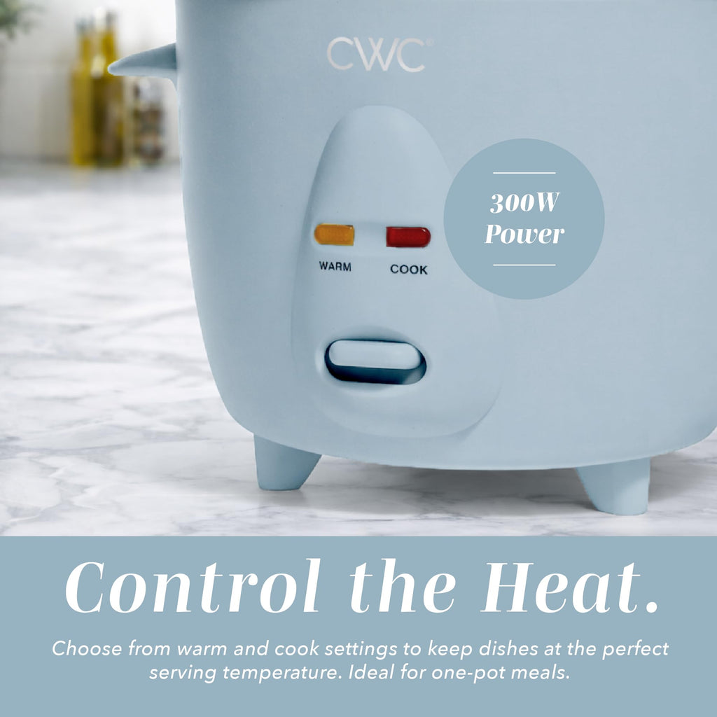 COOK WITH COLOR 6 Cup Rice Cooker 300W - Effortless Cooking and Perfectly, Cooks 3 Cups of Raw Rice for 6 Cups of Cooked Rice, Floral Blue