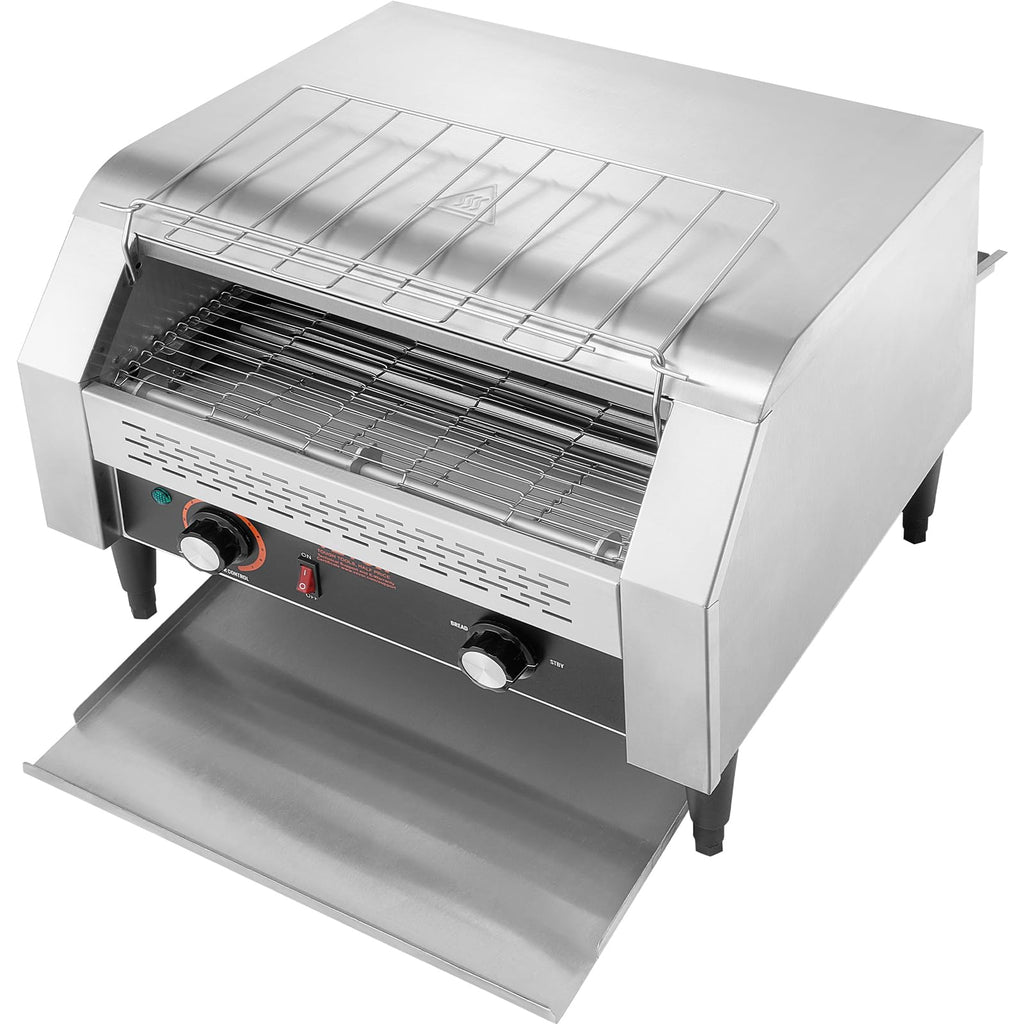 VEVOR Commercial Conveyor Toaster, 300 Slices/Hour, Heavy Duty Stainless Steel, Electric Restaurant Toaster for Toast, Bun, Bagel, Bread