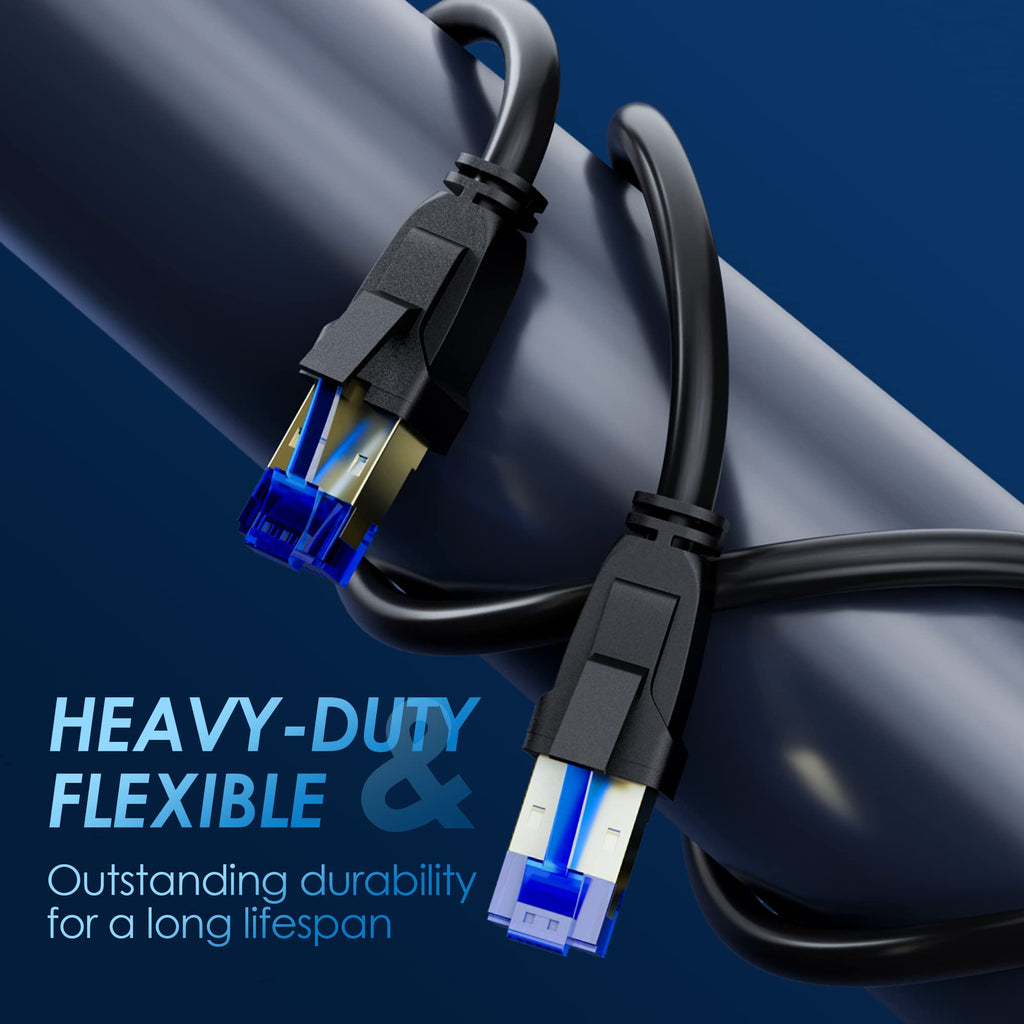 Kxable Cat 7 Ethernet Cable 1 Feet, Cat7 High Speed Internet Cord, CAT7 RJ45 LAN Network Cable, Triple Shielding SFTP 10Gbps 600Mhz Patch Cable, Compatible with CAT6A CAT6 CAT5E CAT5 Cable