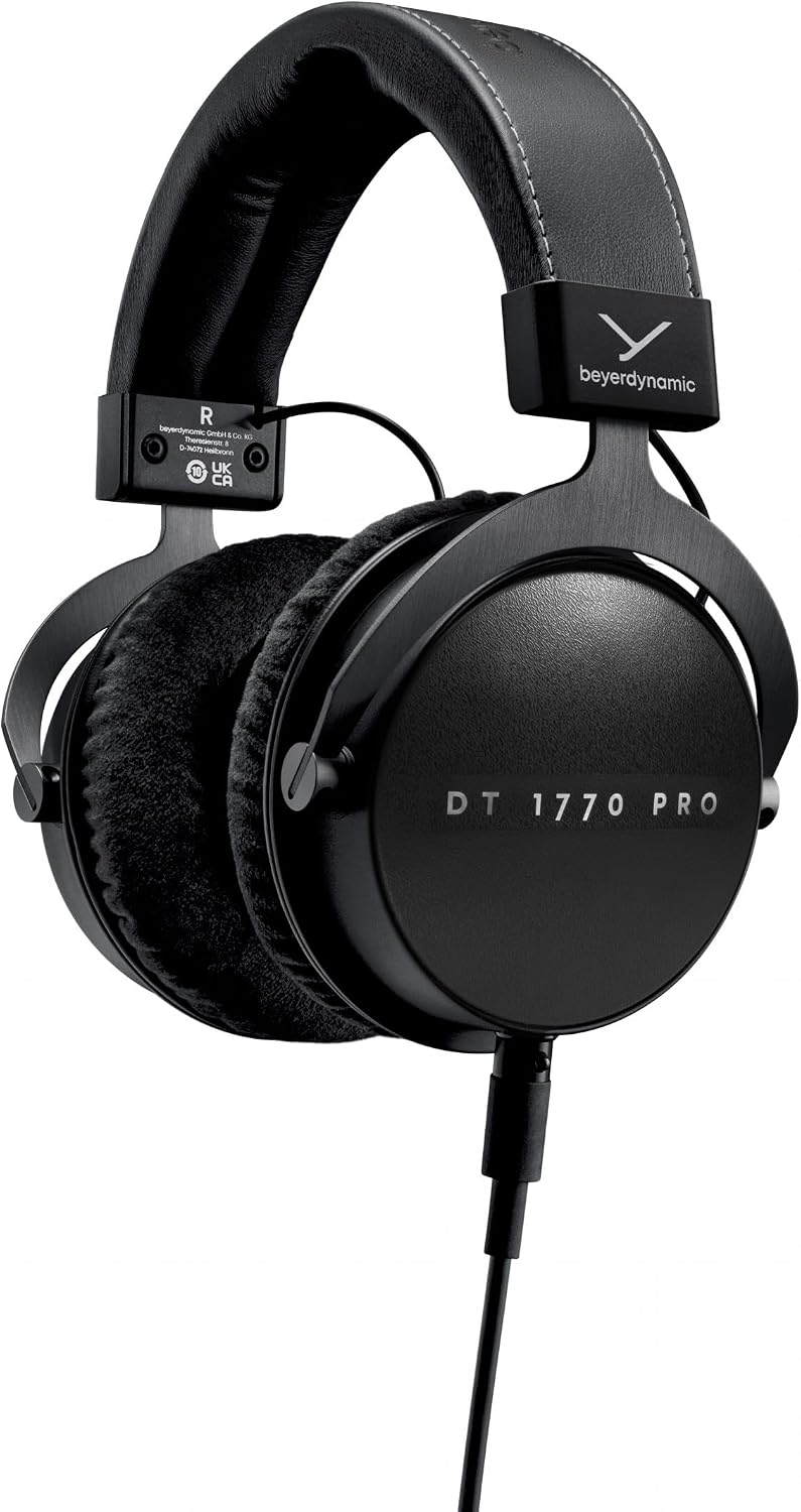 beyerdynamic DT 1770 PRO MKII Wired Over-Ear Headphones, 30 Ohm, Closed-Back Professional Recording Studio Monitor. 2 Detachable Cables, Velour & Leatherette Ear Pads, Handmade in Germany. Black