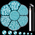 BELLEBOOST 5600pcs ABS Round Flat Back Beige Pearls Kit with Pickup Tools for Nail Art, Face, Body Decorations