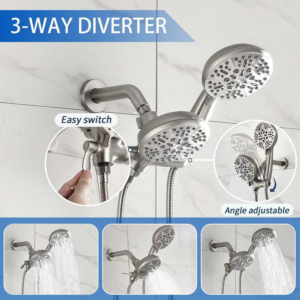 Shower Tub Kit Tub Shower Faucet Combo Set Bathtub Faucet Set Shower System with Tub Spout Shower Valve and Trim Kit Shower Fixtures Brushed Gold
