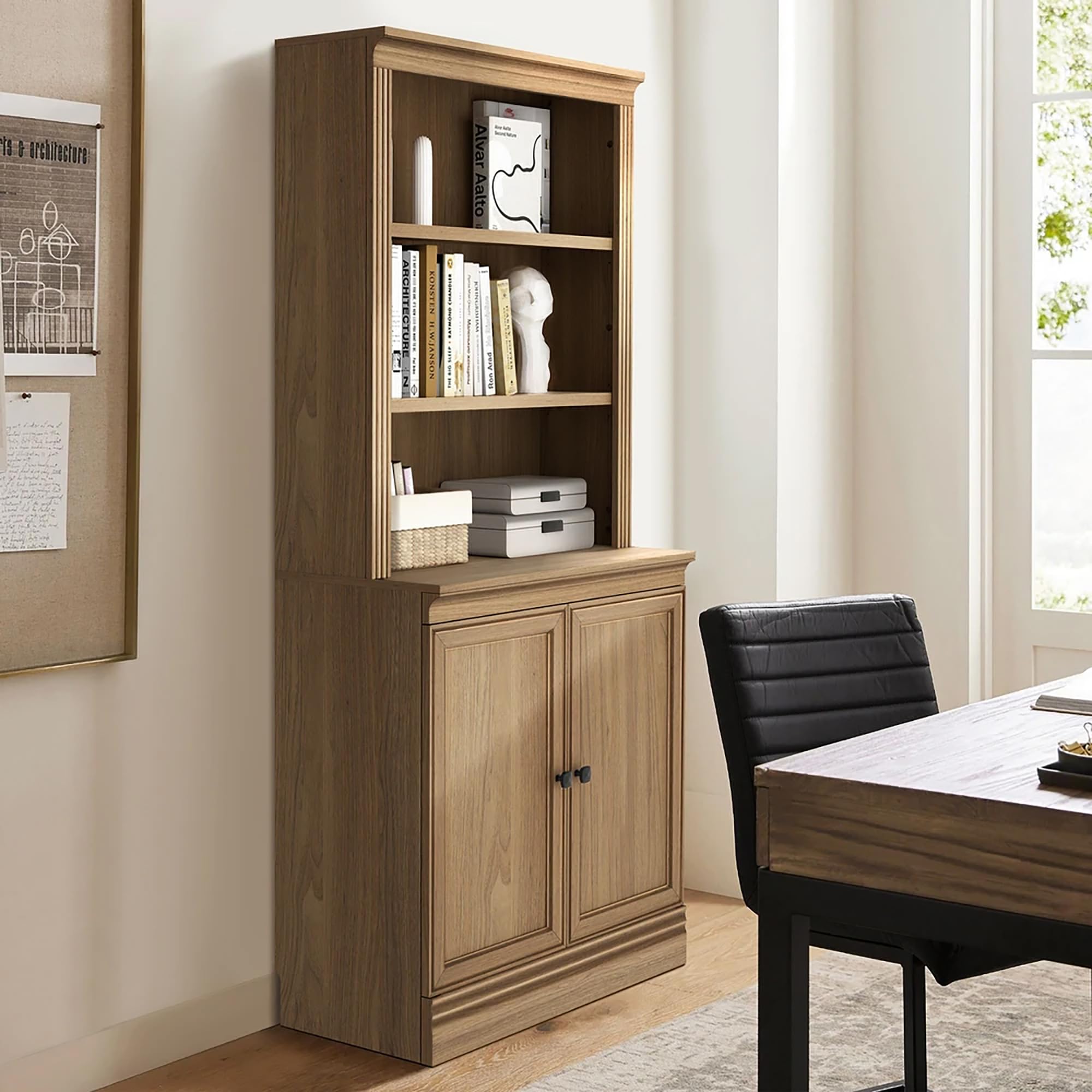 JAHRSTIM Halston Bookshelf, 5-Tier Tall Deep Storage Shelf, Adjustable Open Shelving Unit Closet Organizer and Storage for Living Room Home Office Bedroom, Modular Deep Bookcase Bookshelves