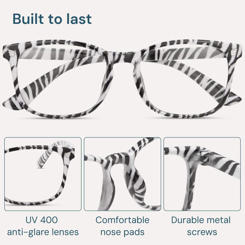 Gaoye Transparent, Clear Blue Light Glasses for Computer & Gaming - Anti UV Ray Lenses, Scratch-Resistant & Comfort Fit