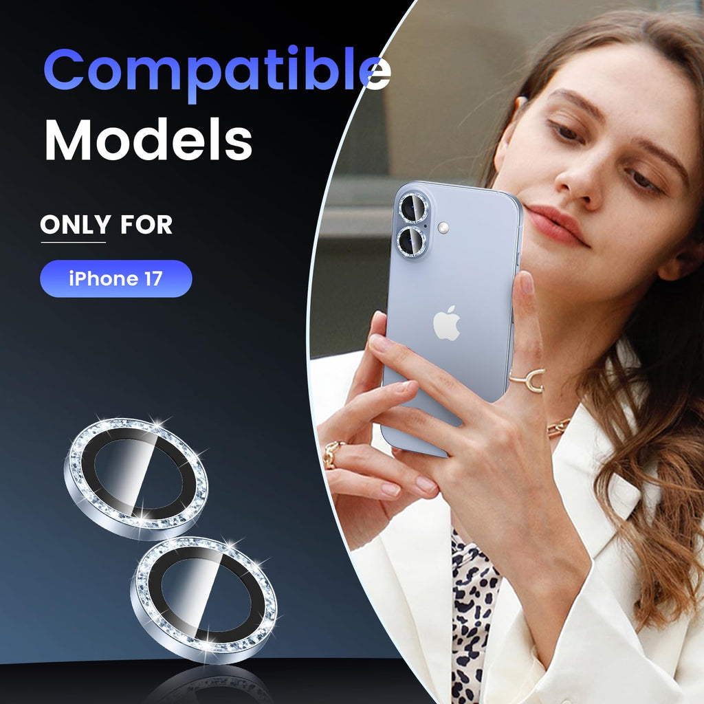 Tensea for iPhone 13 mini/iPhone 13 Camera Lens Protector, 9H Tempered Glass Camera Cover Screen Protector Metal Individual Ring for iPhone 13mini 5.4 inch /13 6.1 inch