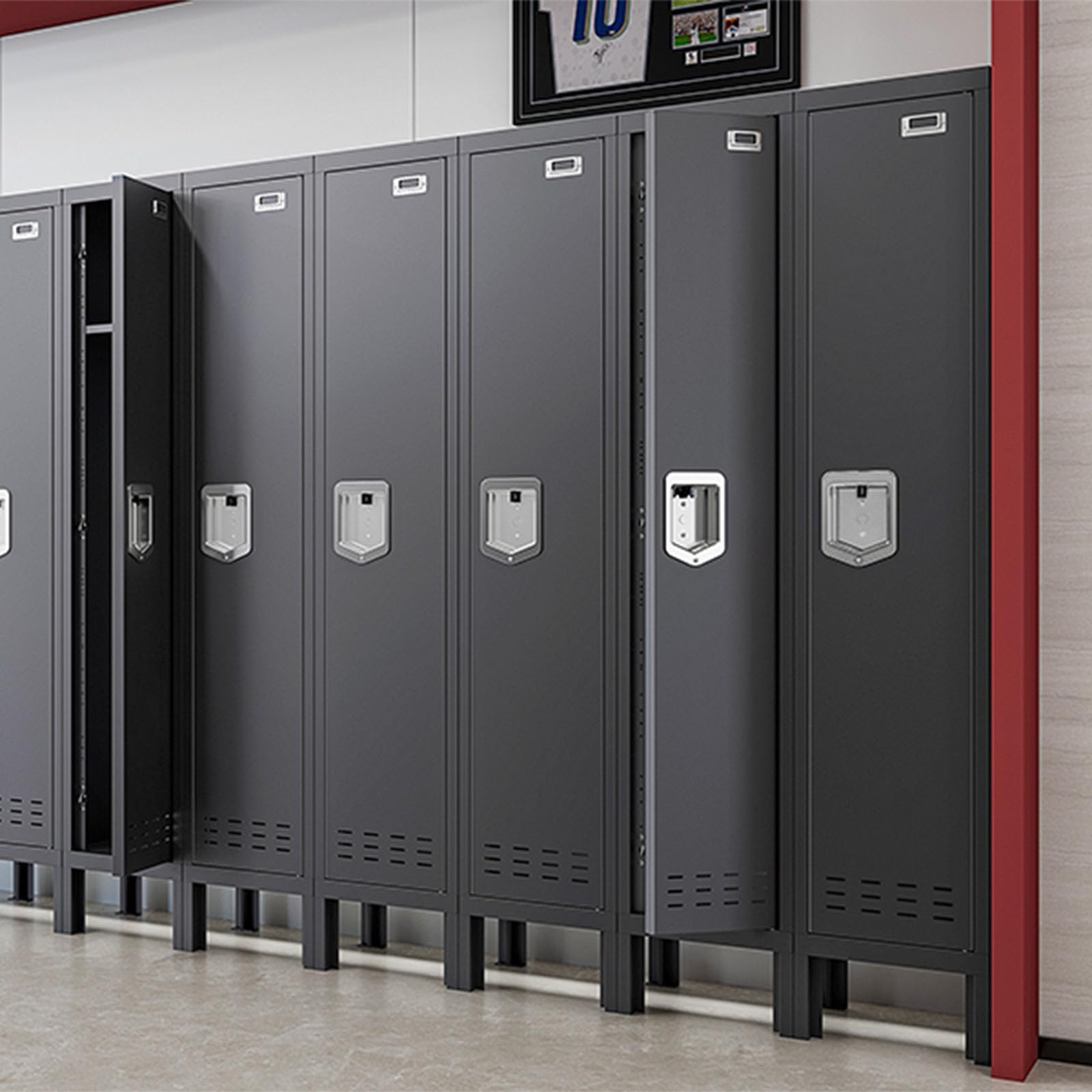 Lockers,Metal Locker, (Beige, 1 Door - (66.15" H x 11.8" W x 11.8" D))