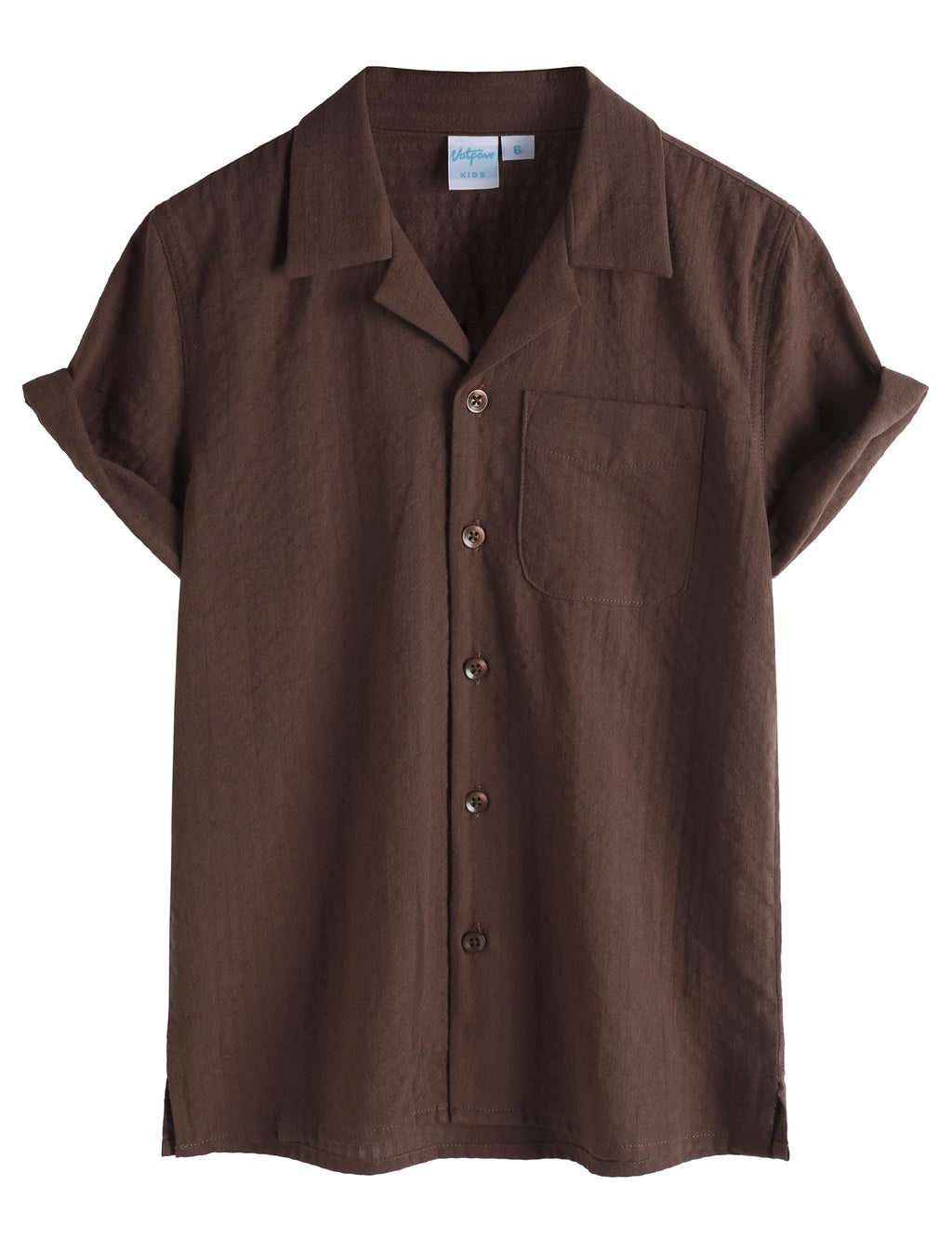 VATPAVE Boys Button Down Shirt Short Sleeve Casual Hawaiian Shirt Cuban Collar Summer Beach Shirts with Pocket