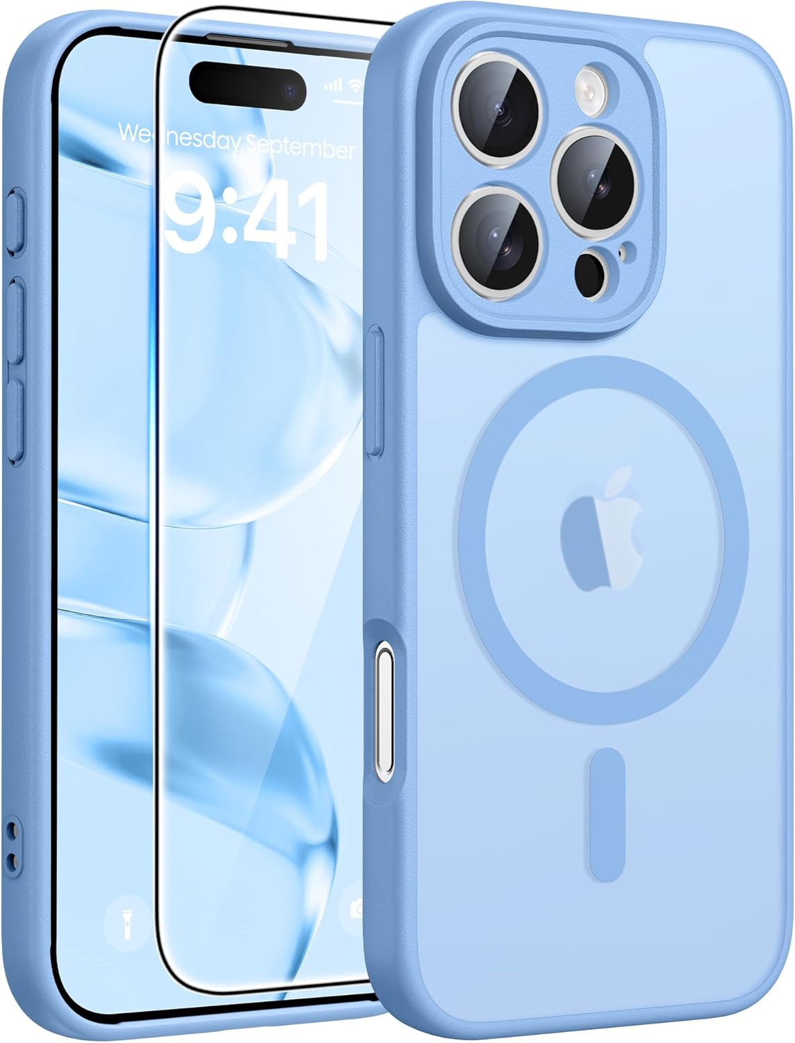 FNTCASE for iPhone 17 Case: [Compatible with Magsafe] Translucent Matte Cases with [Full Camera Protection] [Screen Protector] Military Grade Shockproof Protective Phone Cover - Light Purple