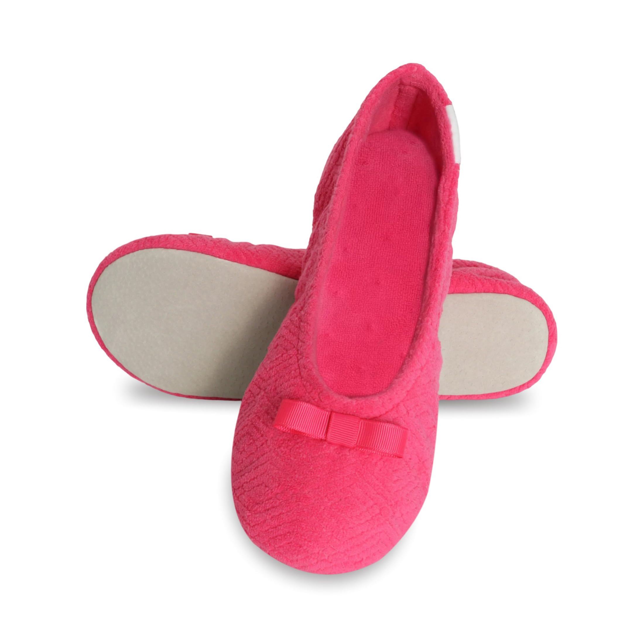 isotoner Women's Diamond Microterry Ballerina Slippers