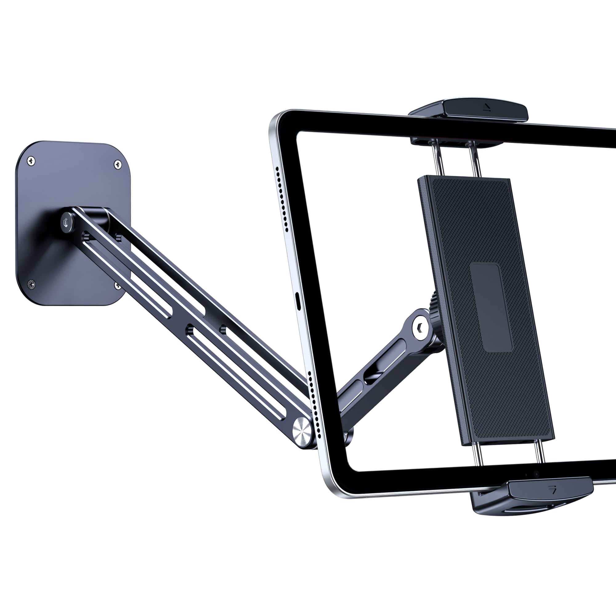 Tablet Wall Mount, Aluminum iPad Wall Mount Holder, 360° Rotation Adjustable Wall Holder Compatible with iPad Pro, Mini, Galaxy Tab, Surface Pro, Kindle, All 4.7-13" Tablets and Phones