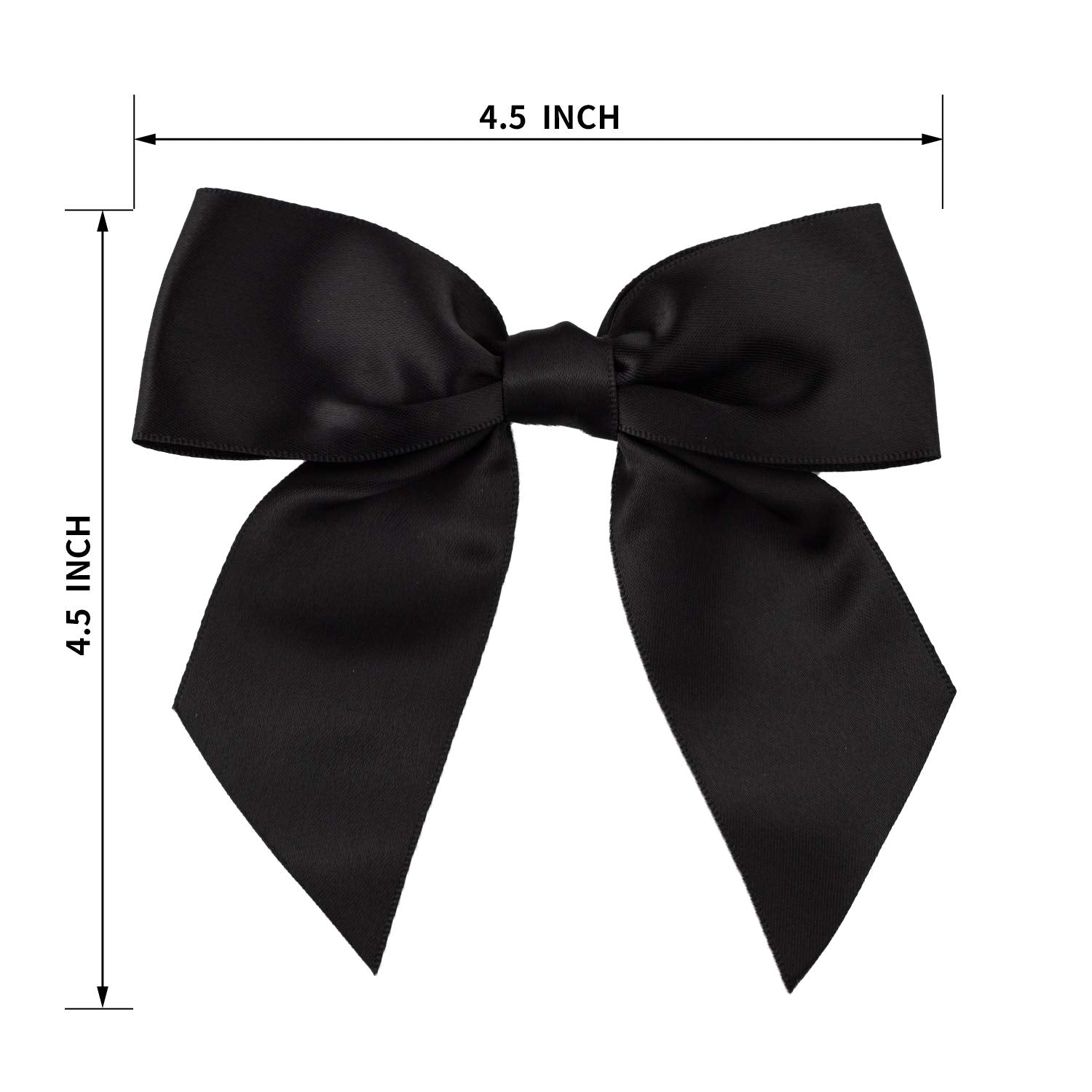 7Rainbows 50pcs Boutique 1.5" Black Satin Ribbon Mini Bows for Craft Sewing Scrapbooking Wedding and Gift Wrapping
