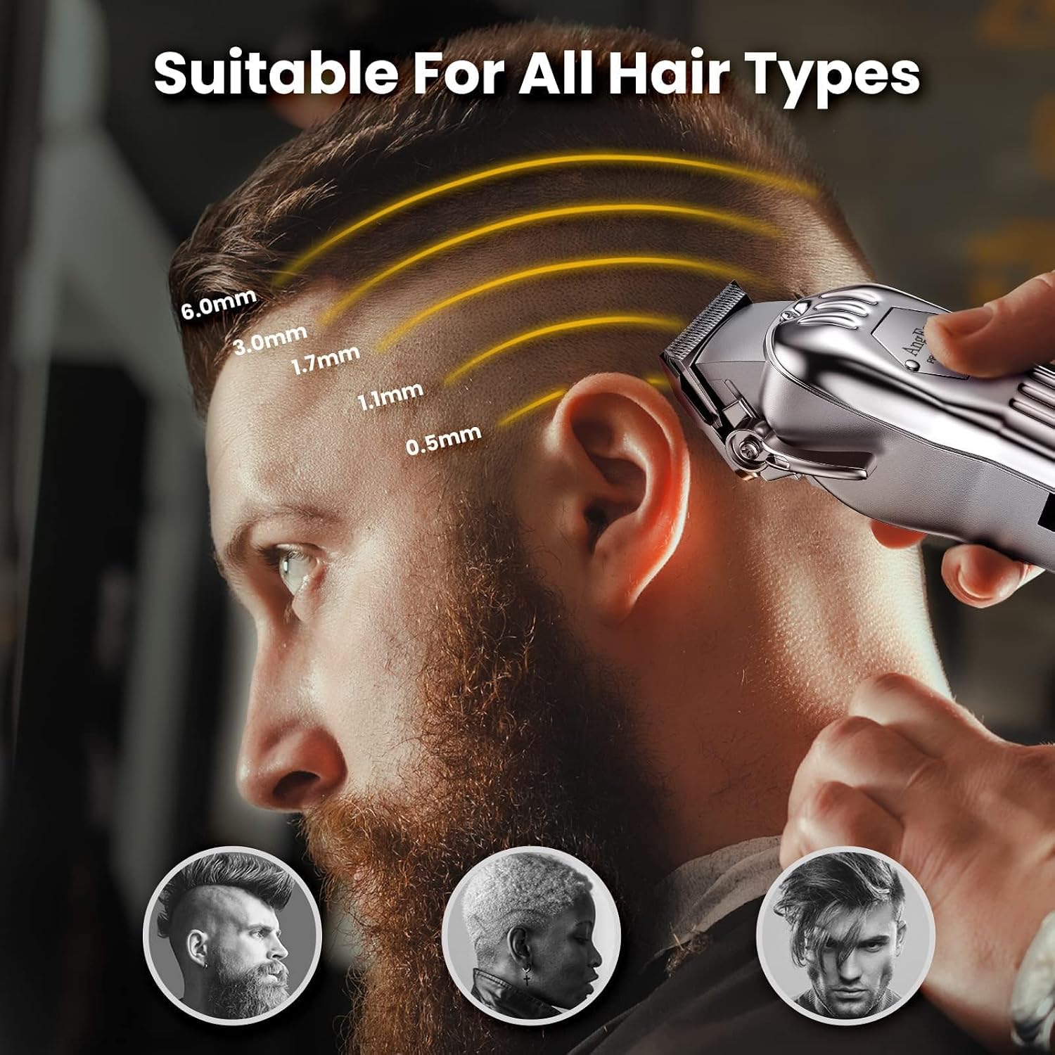 AngFan Professional Hair Clippers for Men Cordless Clipper & Trimmer Set | LCD Display,7200RPM High-Speed Motor,5H Runtime,Wall-Mountable Barber Tools,for Home Use & Professional Barbers