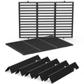 Grill Parts for Weber Genesis 300 Grills with Front Control Knob, Grill Grates for Genesis E310 S310 E/S320 E/S330, 17.5" Flavorizer Bars&Heat Deflectors, 19.5" Grill Grates for Weber 7524 7621 65505
