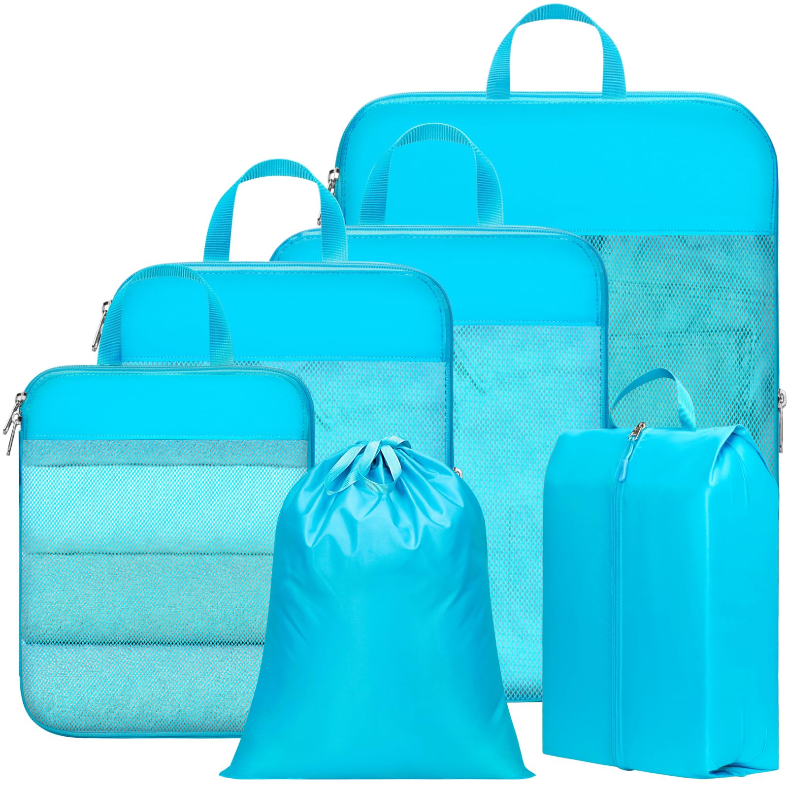 Cambond Compression Packing Cubes for Travel - Lightweight Expandable Travel Bags Luggage Organizers Travel Essentials Compression Cubes for Travel Space Saver for Carry on Suitcases Organizer