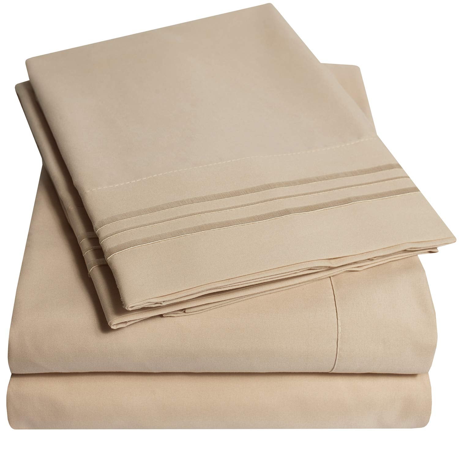 1500 Supreme Collection Extra Deep Pocket Sheets Set - Luxury Soft Bed Sheets, Wrinkle Free, Bedding, Over 40 Colors, 21 inch Extra Deep Pocket, Twin, Black
