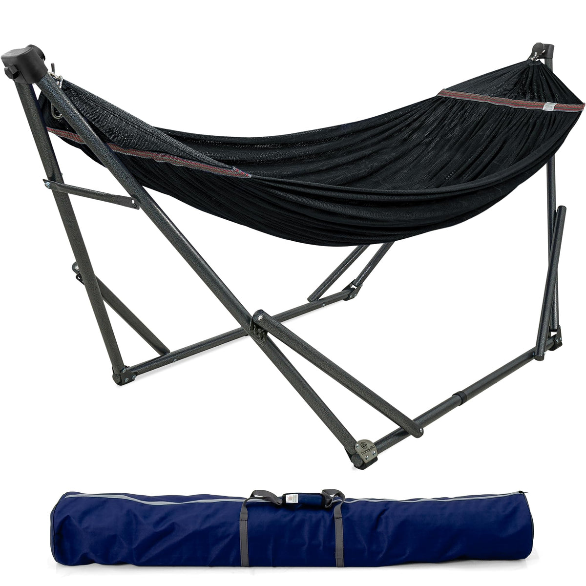 Tranquillo Unity Adjustable Hammock Stand, Hammocks Stands for The Garden, 800 lbs Capacity Steel Double Hammock Stand for 2 Persons, Premium Pre-Assembled Stand (Steel, Aegean)