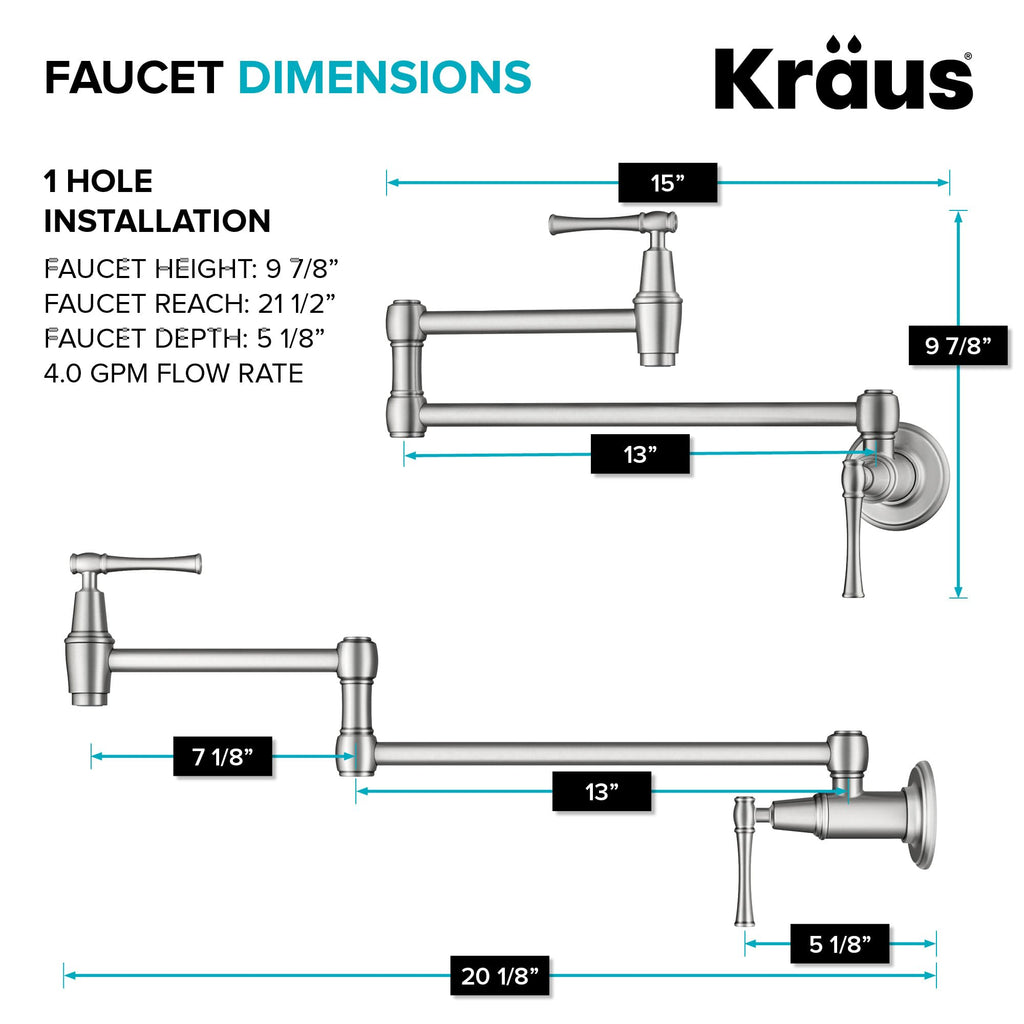 KRAUS Allyn Transitional Bridge Kitchen Faucet with Pull-Down Sprayhead in Brushed Gold, KPF-3121BG