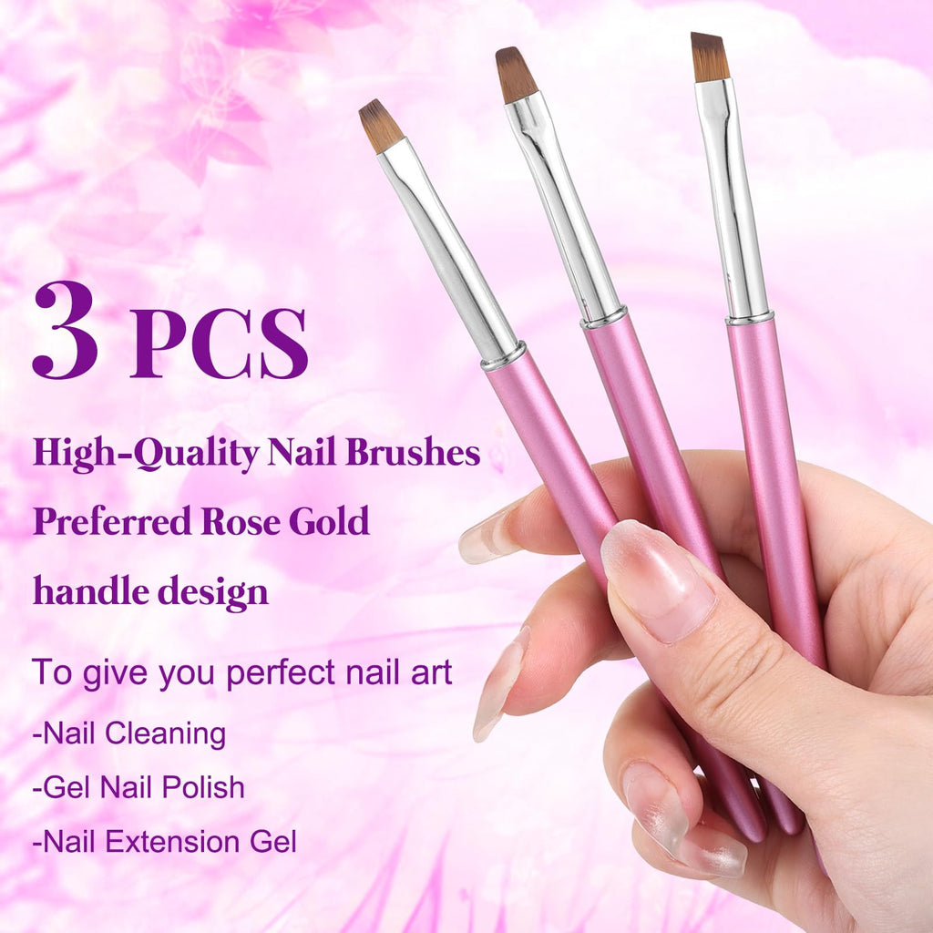 Nail Art Clean Up Brushes,Nail Brushes for Cleaning Polish Mistakes on the Cuticles, Acetone Resistant Nail Brush, Fingernail Cleaning Brushes for Nail Art and Designs (2 Pcs Round&Angled)