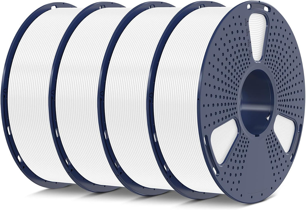 SUNLU 4kg PLA 3D Printer Filament Bundle, Neatly Wound PLA Filament 1.75mm ±0.02mm, Individually Vacuum Packed, 4kg in Total, 1kg per Spool, 4 Pack, 4000g, 4White