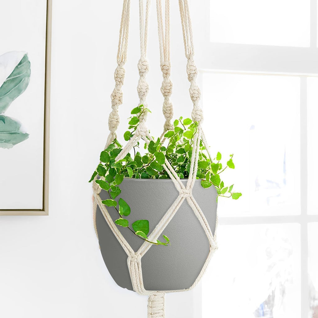 Ferlypote Plant Pots 8 Inch Set of 2, Flower Pots with Multi Mesh Drainage Holes, Planters for Indoor Outdoor Garden Plants and Flowers (Black)