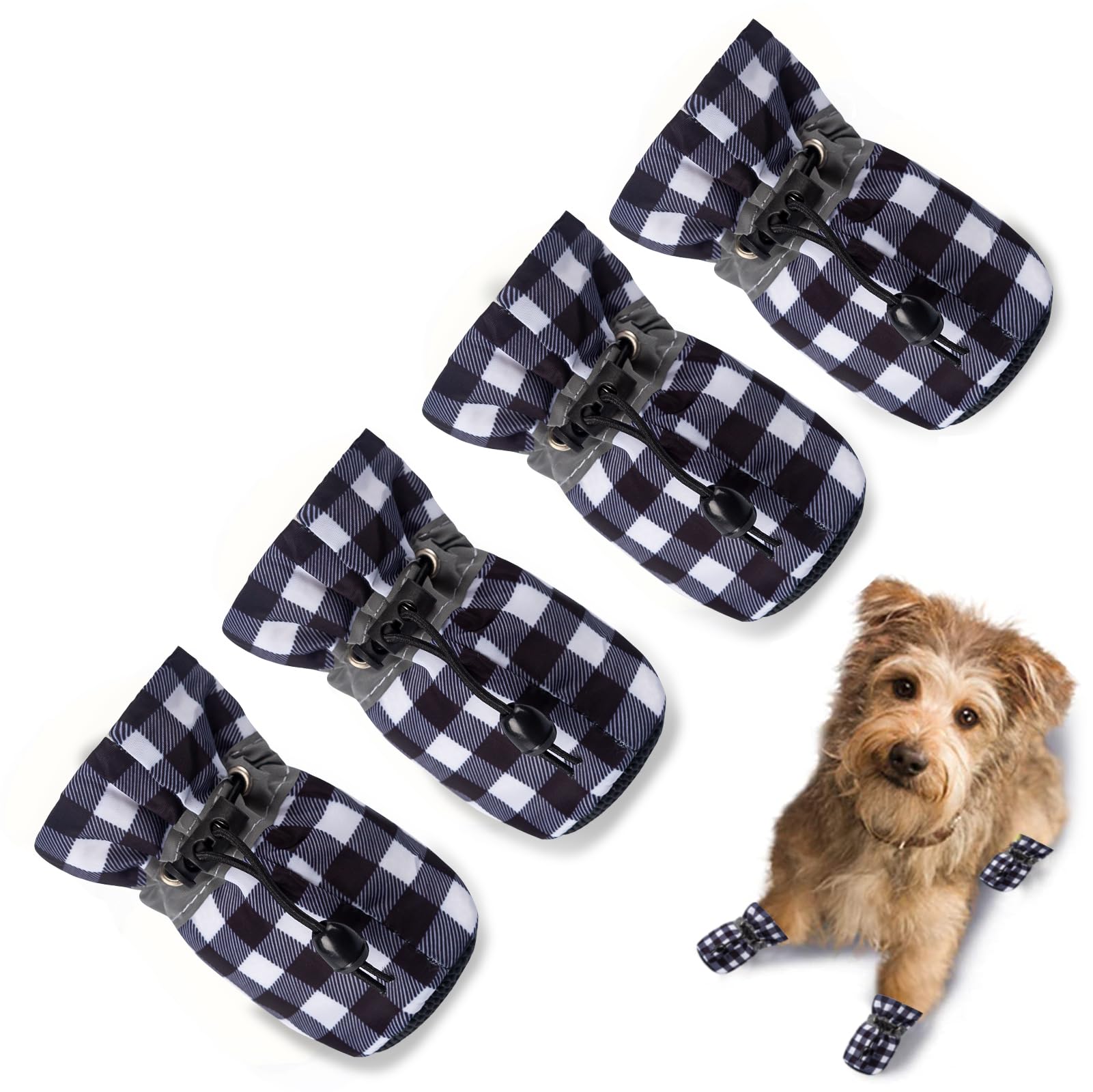 Dog Shoes for Hot Pavement, Summer Dog Boots & Paw Protector, Anti-Slip Sole Dog Booties with Reflective Straps Dog for Small Medium Dogs 4PCS (A-Pink, Size 3: 1.37"(Width))