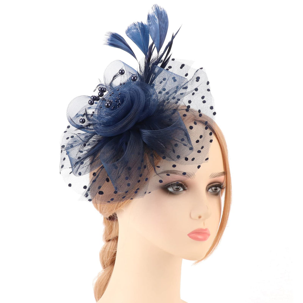 AQOKKA Women Fascinators Hats Flower Fascinators with Headband and Clip Tea Party Headwear for Women and Girls