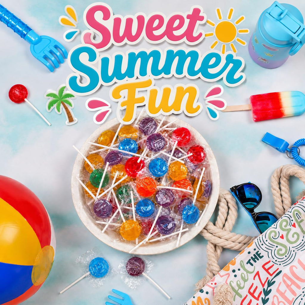 A Great Surprise Classic Lollipops - 3 Pounds - Individually Wrapped Candies - Flat Round Bulk Suckers For Kids, Doctors Office, Schools, Banks