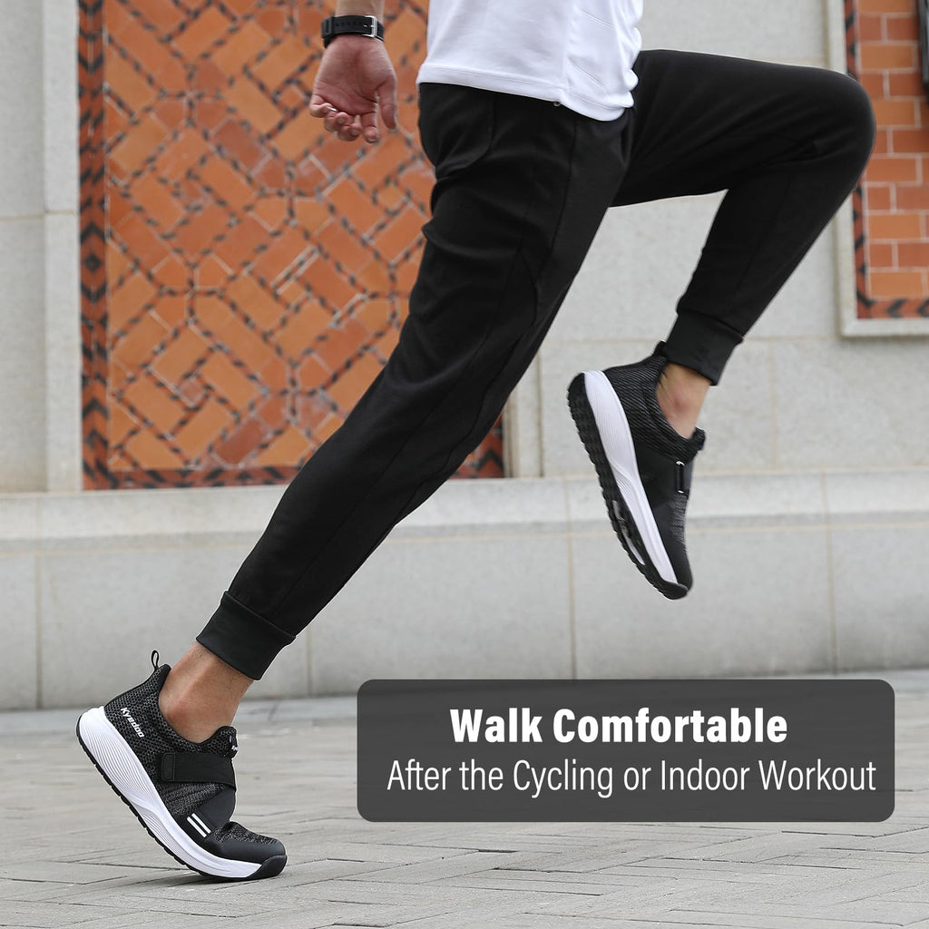 Kyedoo Men‘s Indoor Cycling Shoes Compatible with SPD Cleats, Comfortable Walkable Bike Shoes, Cleats Included