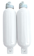 Dock Edge Twin Eye, Dolphin Boat Fenders, Ribbed, 2-Pack with Dockside Lines
