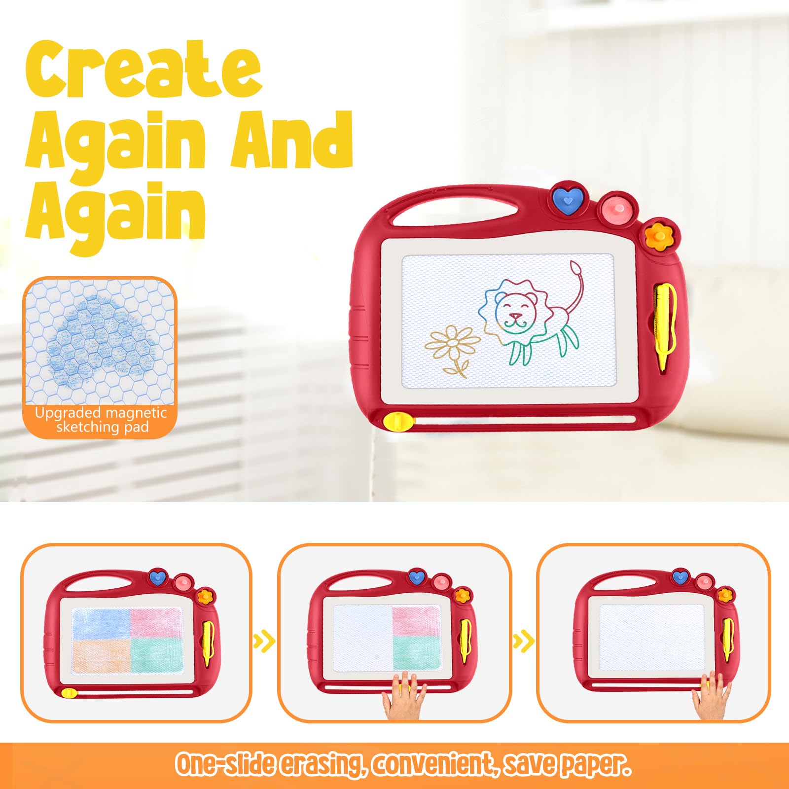 Magnetic Drawing Board, Toddler Toys for Age 1 2 3 Boys Girls, Toddler Drawing Board, Birthday Easter Christmas Halloween Kids Toy Gifts for Boys and Girls