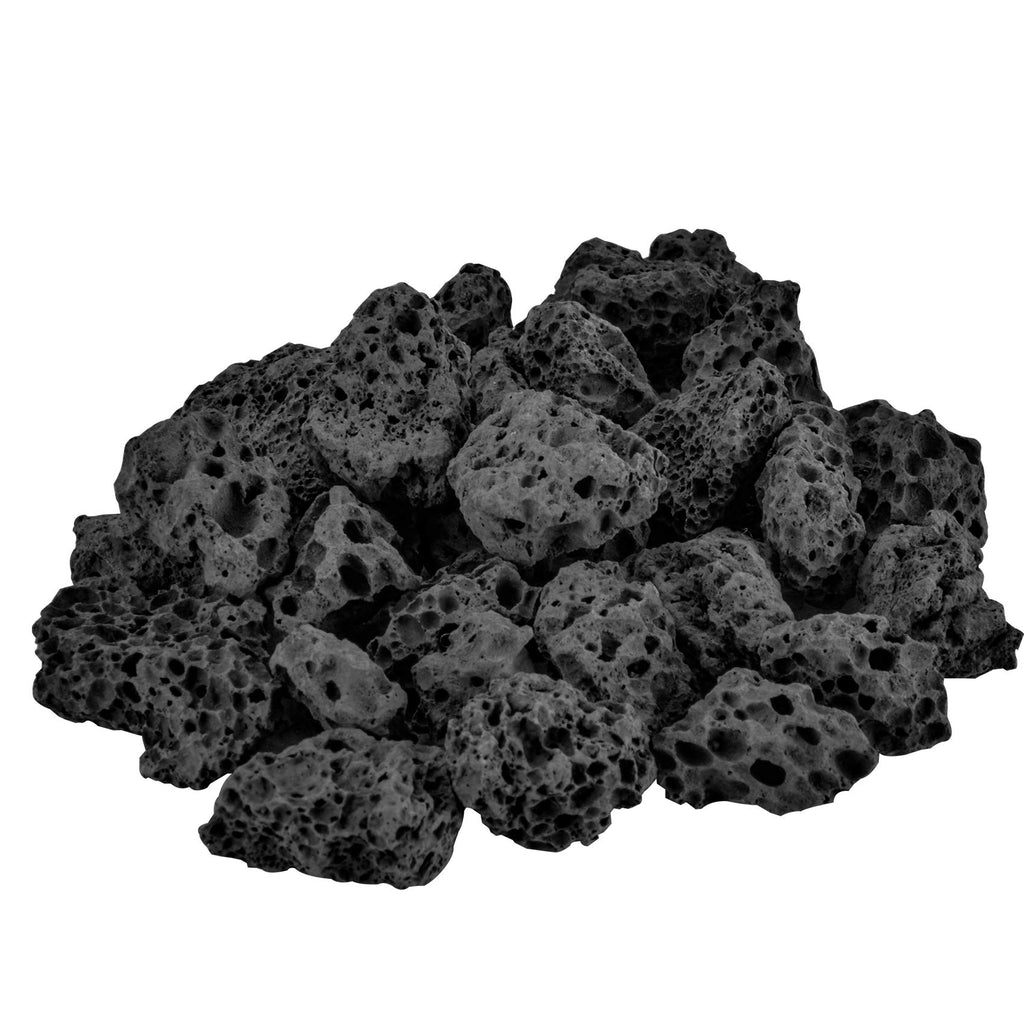 Mr. Fireglass 10 Pounds Black Natural Lava Rock for Indoor Outdoor Gas Fire Pits Fireplaces & Barbecue Grills | Volcanic Lava Stones for Decorating Garden Landscaping, Potted Plants, 0.2"-0.3"