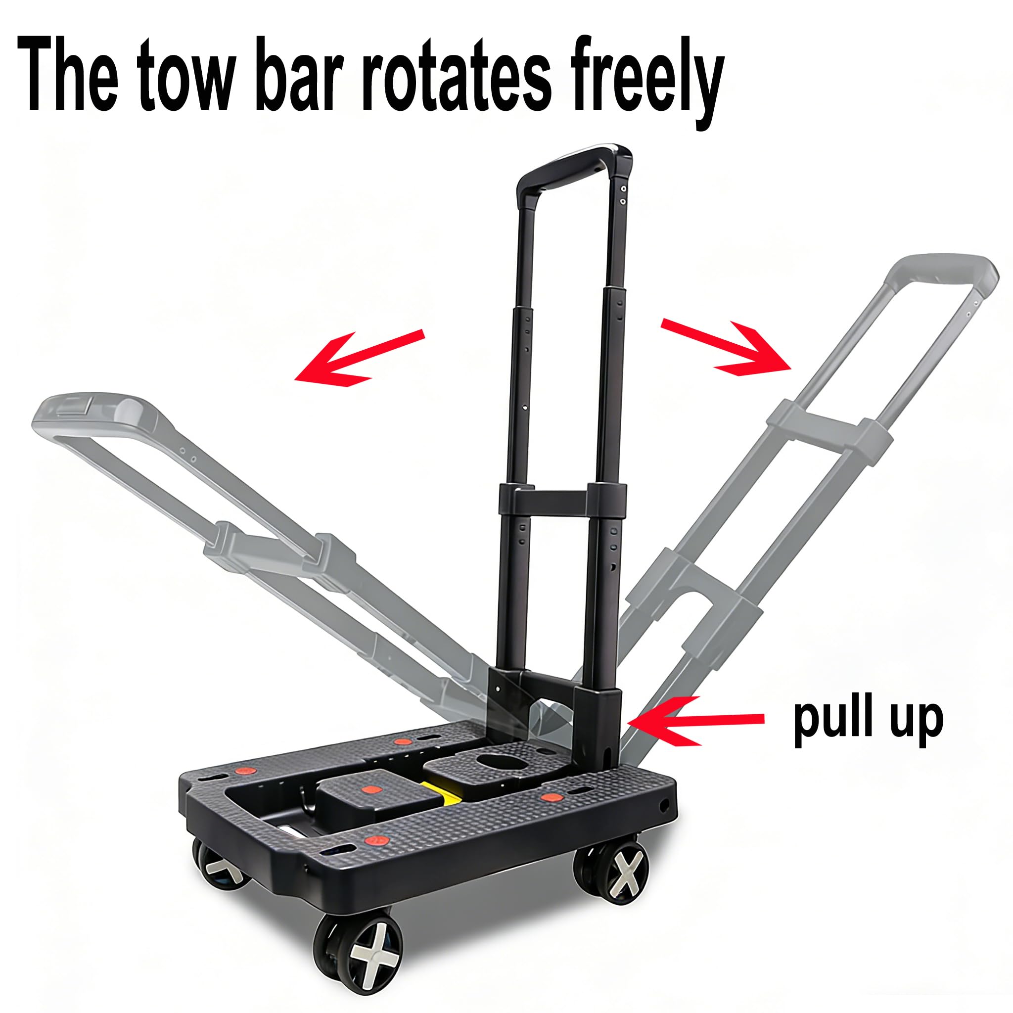 Car Seat Dolly for Airport - CarSeat Roller Cart Wheels for Airplane - Car Seat Travel Cart Carrier with Straps Foldable Luggage Trolley Folding Hand Truck (Black)