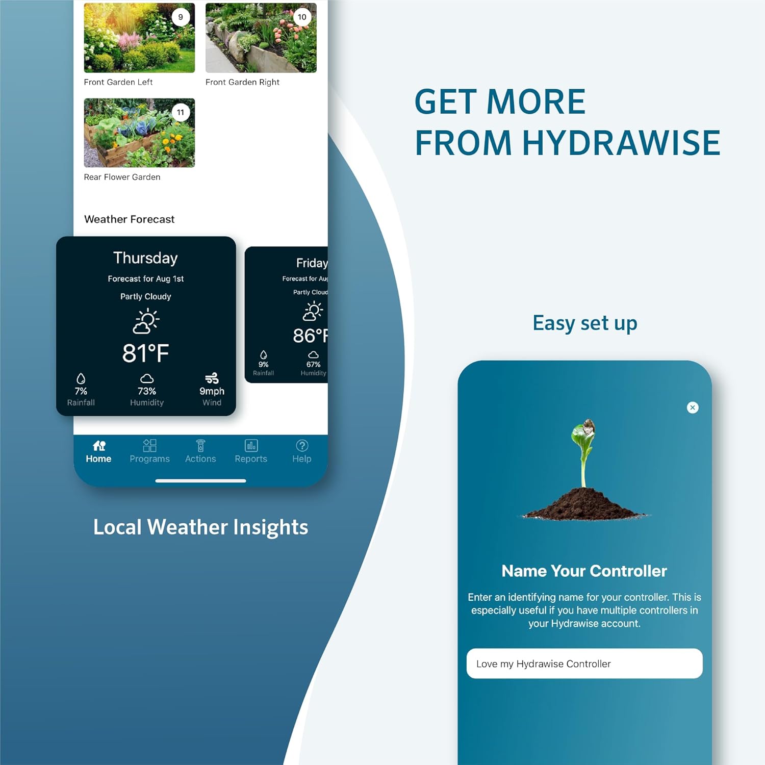 Hunter Hydrawise HPC400 Smart WiFi Irrigation Controller for Lawns and Gardens, 4 Zone, Expandable to 32 Zones, Weather Based, App Controlled Sprinkler System