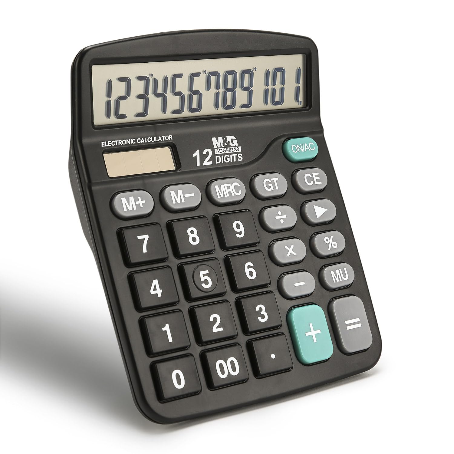 M&G Desk Calculator 12 Digit Extra Large LCD Display, Dual Solar Power and Battery, Accounting Calculator with Big Button, Battery Include, Perfect for Office Business Home Daily Use