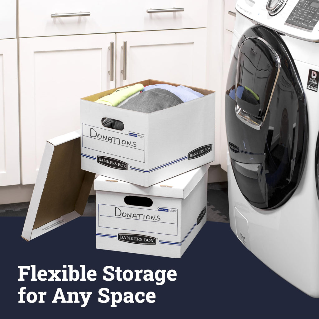 Bankers Box 4-Pack Basic Duty File Storage Boxes with Lids, Letter/Legal, STOR/FILE, (0070308)