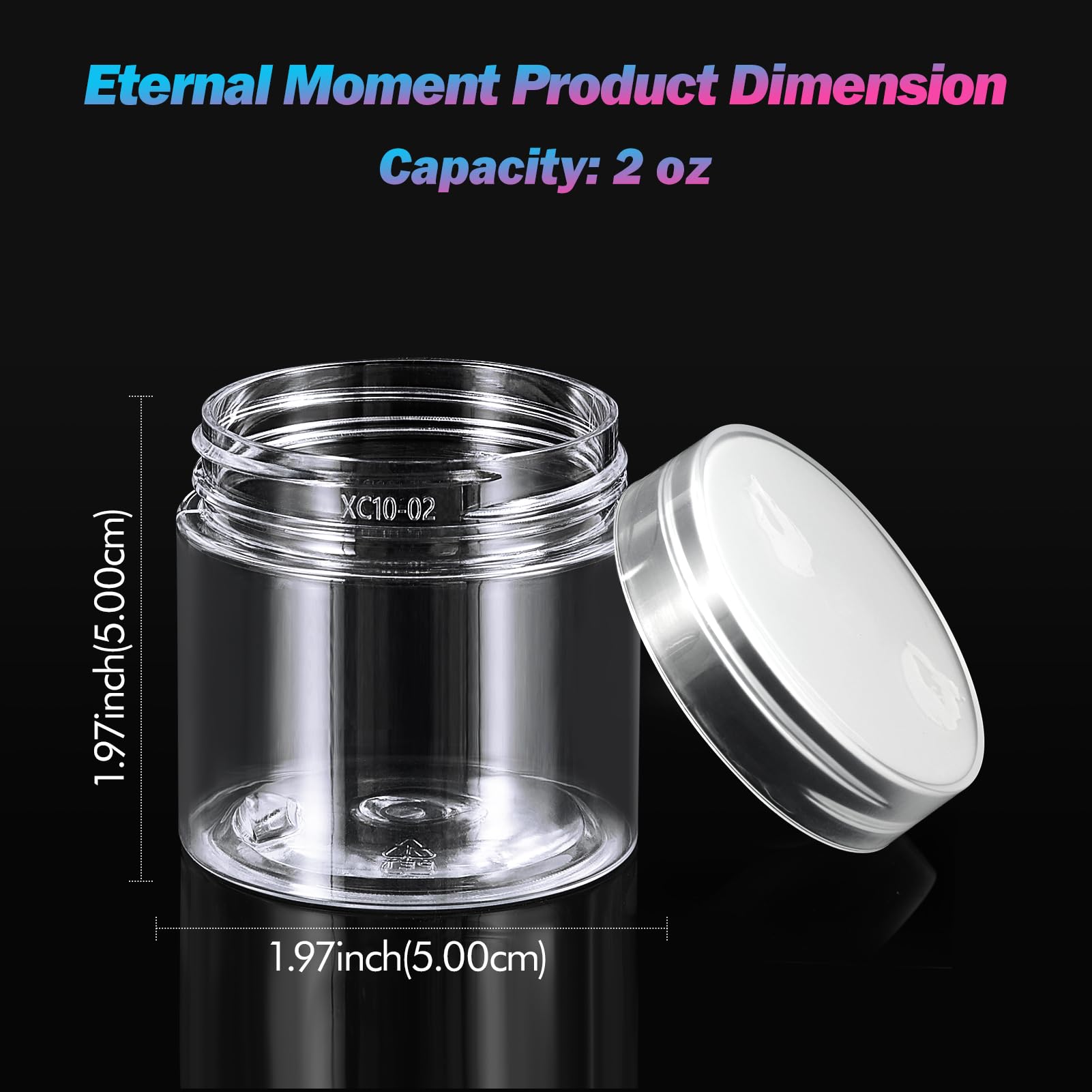 Eternal Moment 36 Pack 1 OZ Plastic Jars Round Clear Cosmetic Container Jars with Lids, Perfect for Lotion, Cream, Ointments, Makeup, Eye Shadow, Rhinestone, Samples, Pot, Travel Storage