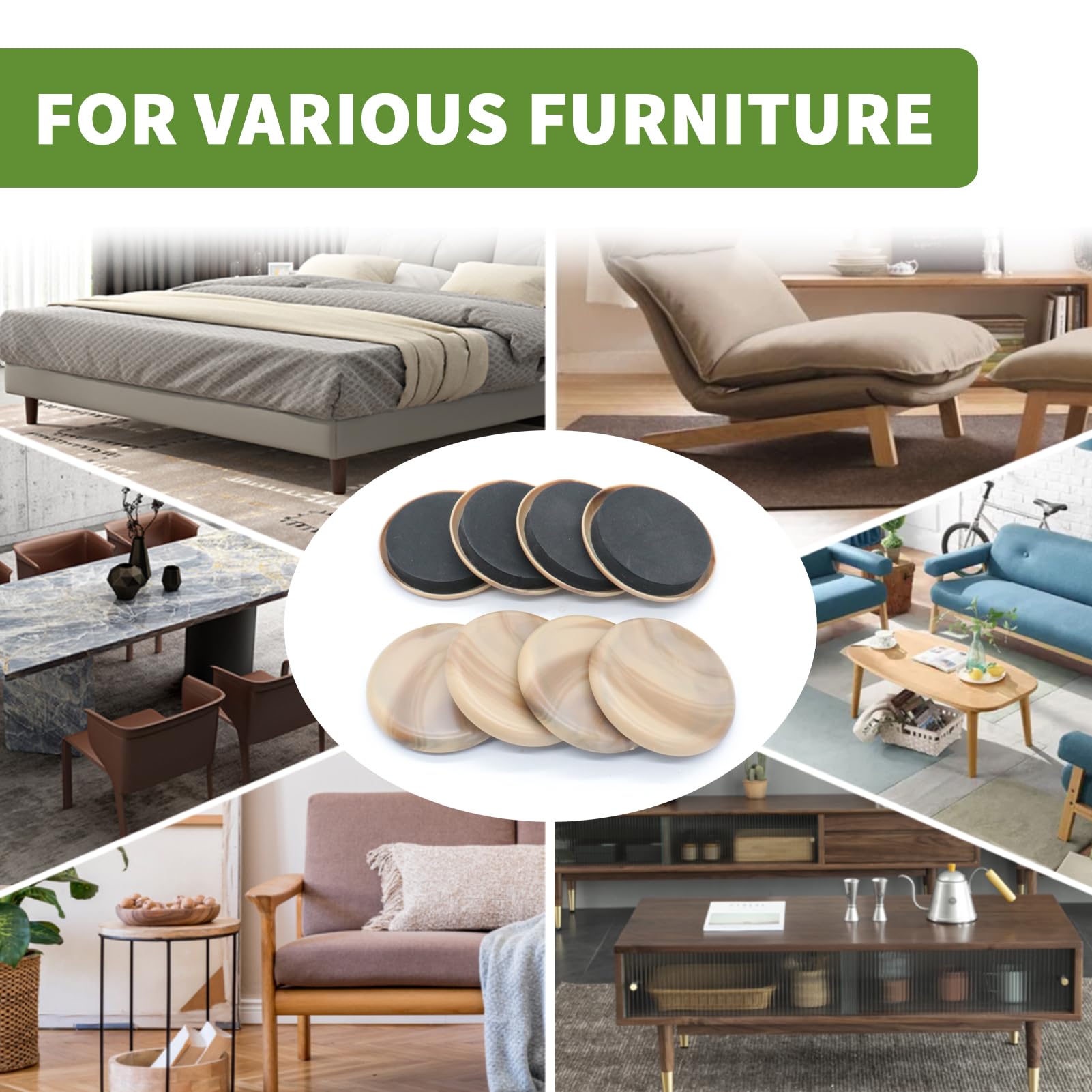 Furniture Sliders for Carpet 4 PCS - 9 1/2 inch Furniture Moving Slider Chair Legs Floors Protectors– Move Your Furniture Easy & Safely (for Carpet)