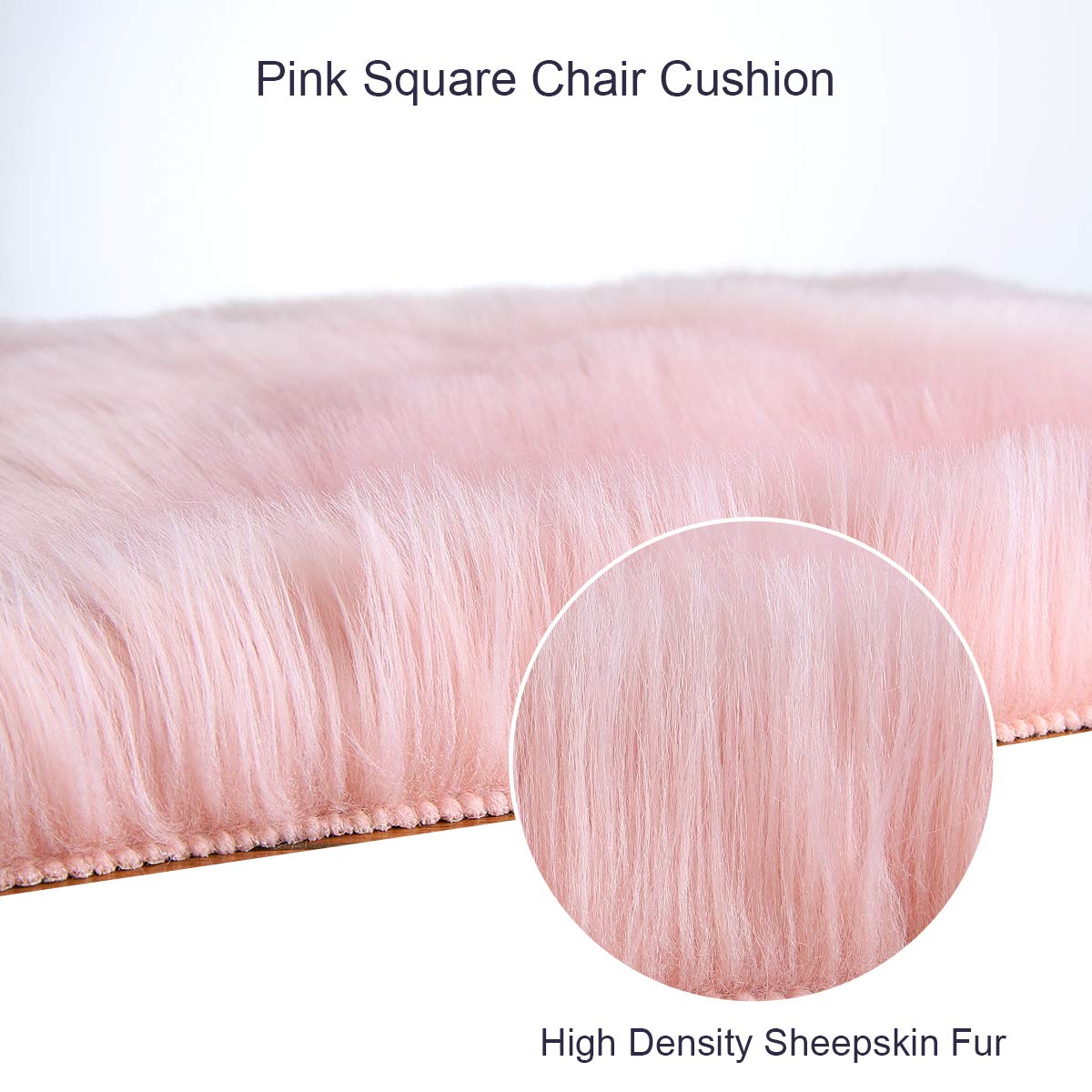 Softlife Black Faux Fur Sheepskin Chair Cover Seats Cushion Pad Super Soft Area Rugs for Living Bedroom Sofa Dorm (1.6ft x 1.6ft)