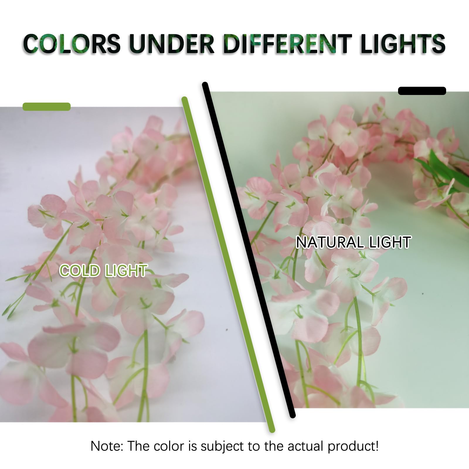 5 Pack Pink Wisteria Hanging Flowers Garland, 3.77 Feet Artificial Flower Vines, Fake Wisteria, Artificial Vines Hanging Garland for Backdrop Outdoor Yard Garden Decor
