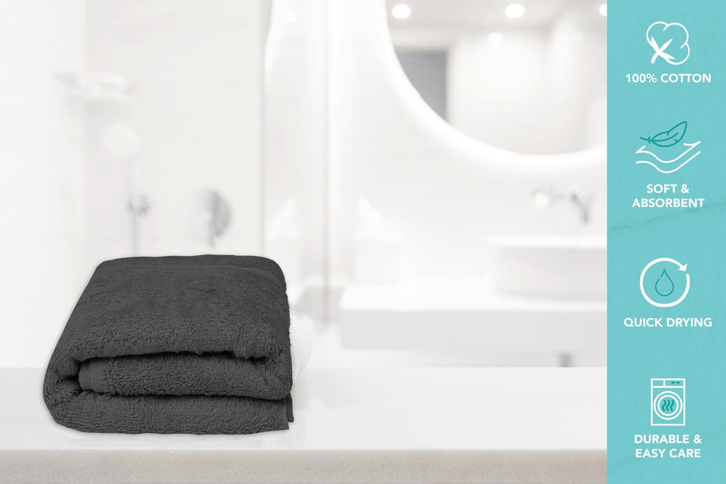 Medium Bath Towels Pack of 6 – 24x48 Inches – Soft, Quick Dry & Highly Absorbent – 100% Cotton Towels for Bathroom, Spa, Gym & Hotel – Aqua Blue