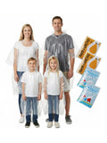 SaphiRose Disposable Rain Ponchos for Adults, 4 Pack Family Pack Clear Emergency Hooded Raincoat for Travel Camping